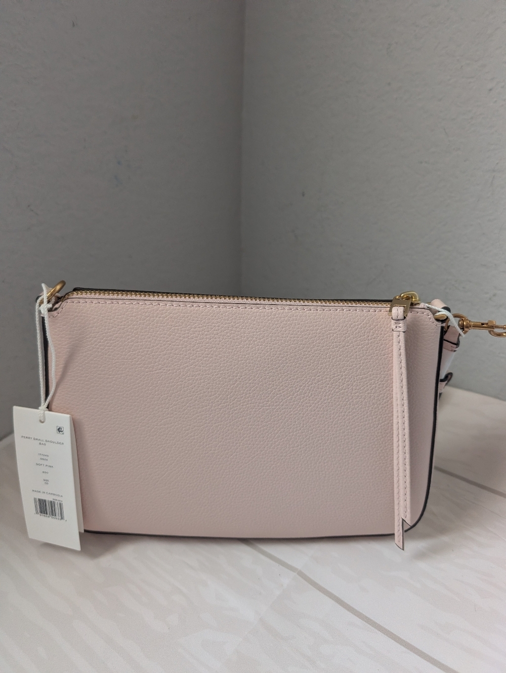 NWT AUTHENTIC TORY BURCH PERRY SMALL SHOULDER LEATHER SHOULDER BAG IN SOFT PINK - Picture 4 of 5